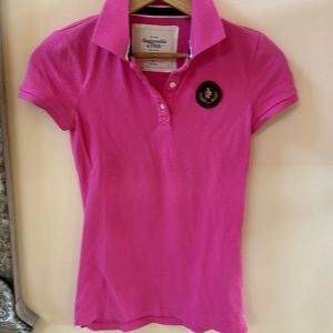 A&F bright pink polo. Excellent condition